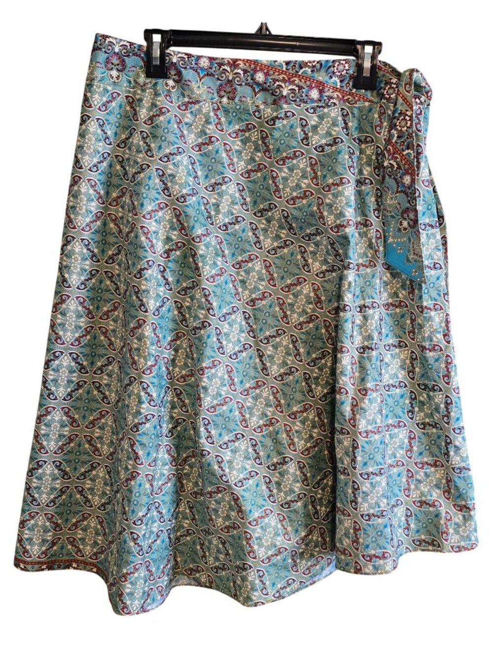 Bohemian Paisley Floral Wrap style Skirt geometric pattern flirty date night